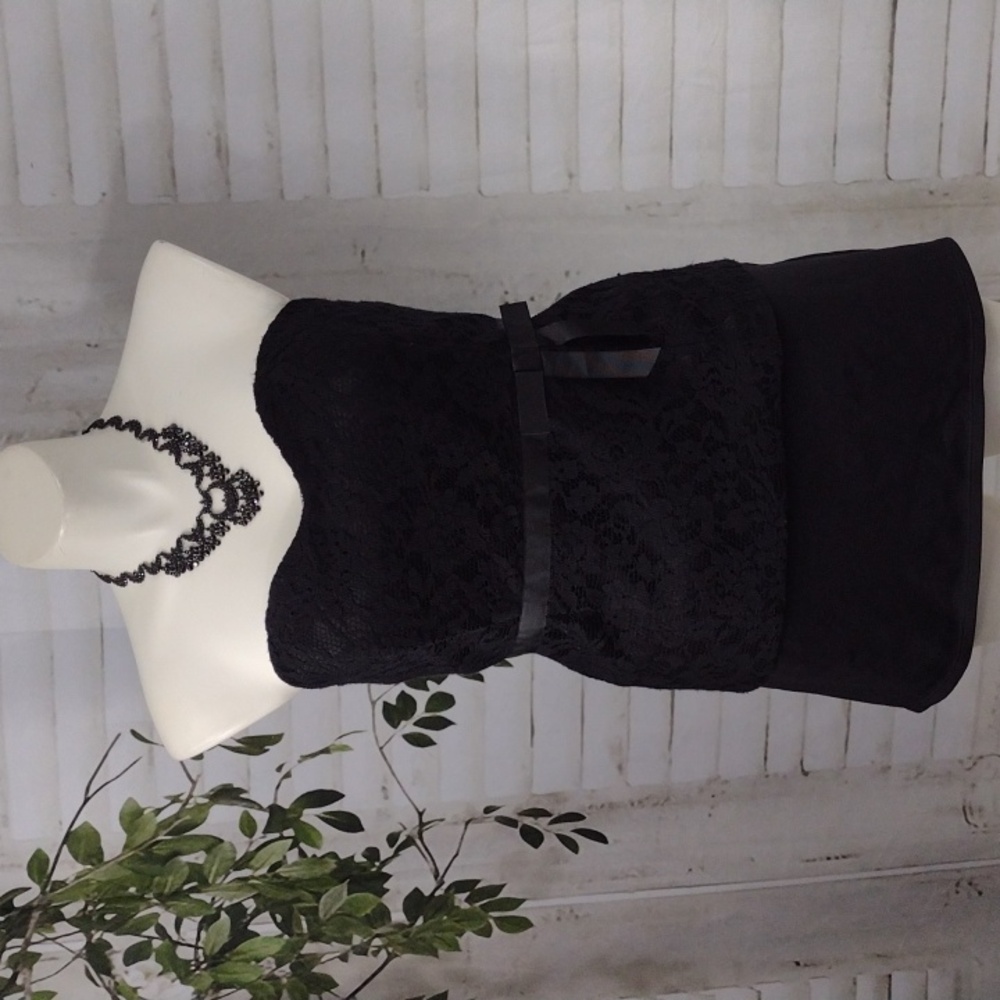 Lane Bryant Black Lace Strapless Top